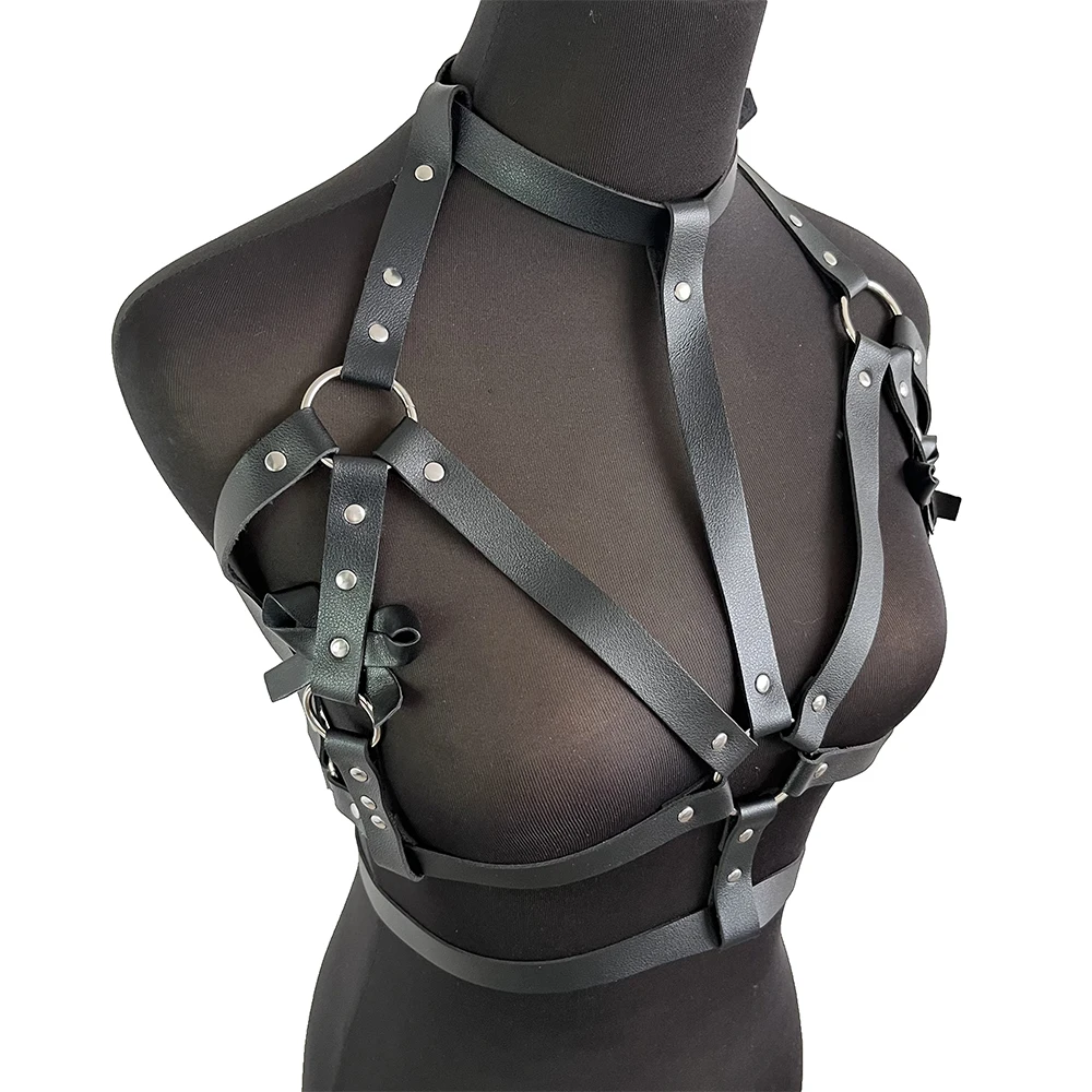 Leather Lingerie Bra Body Porno Bondage Sexy Harness Women Garter Belt Cage Suspender Stocking Gothic Belt Sexy Accessories