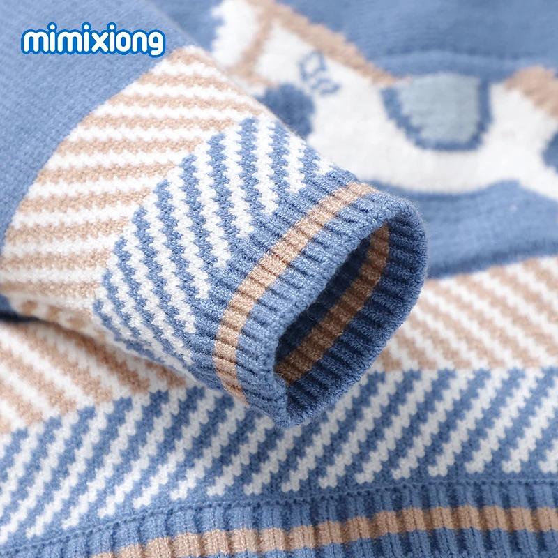 Baby Boys Rompers Clothes 0-9m Newborn Infant Blue Crew Neck Long Sleeve Knitted Jumpsuits Playsuit Autumn Winter Toddler Outfit