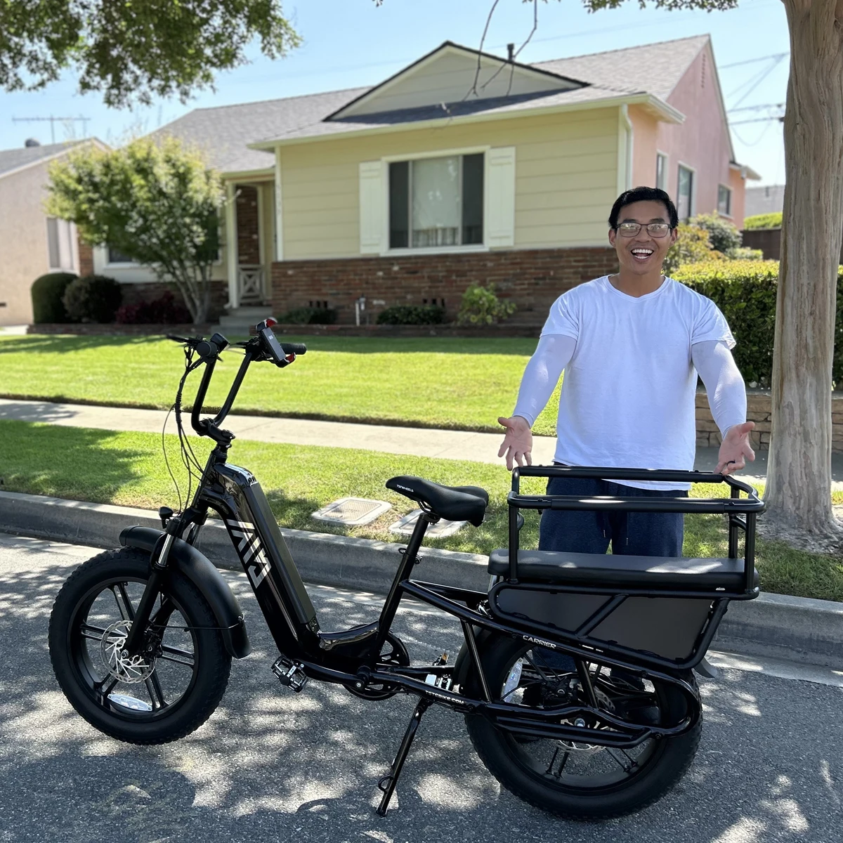 EU Stock OEM K008 20 Family Cargo E-Bike 48V 15Ah 7-Speed Carbon Steel Pedal Assist