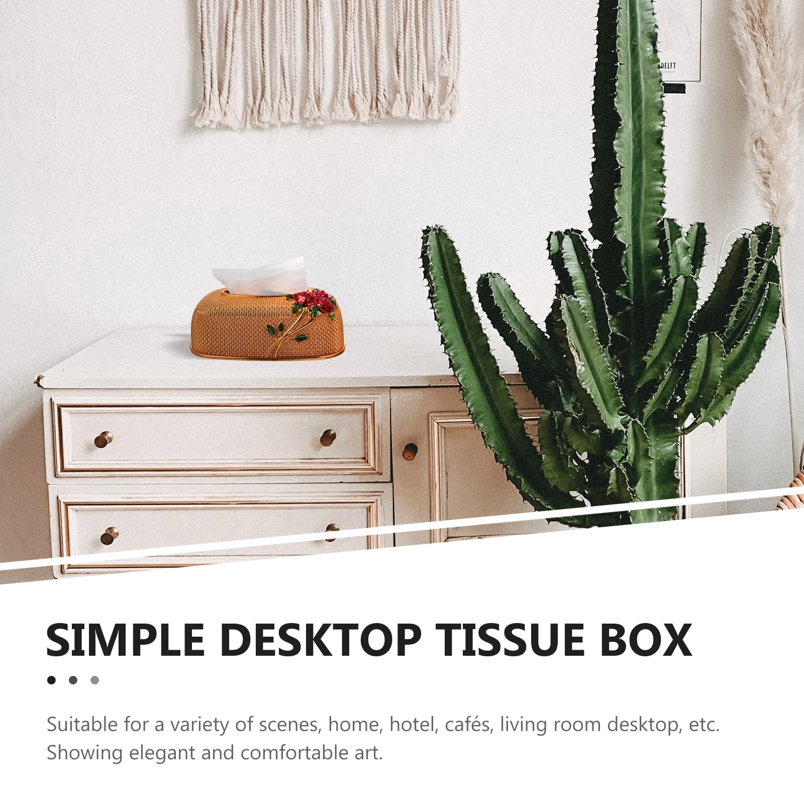 

Car Tissue Storage Box Office Retro Decor Paper Towel Container Acrylic Holder Facial Tissues Organizer