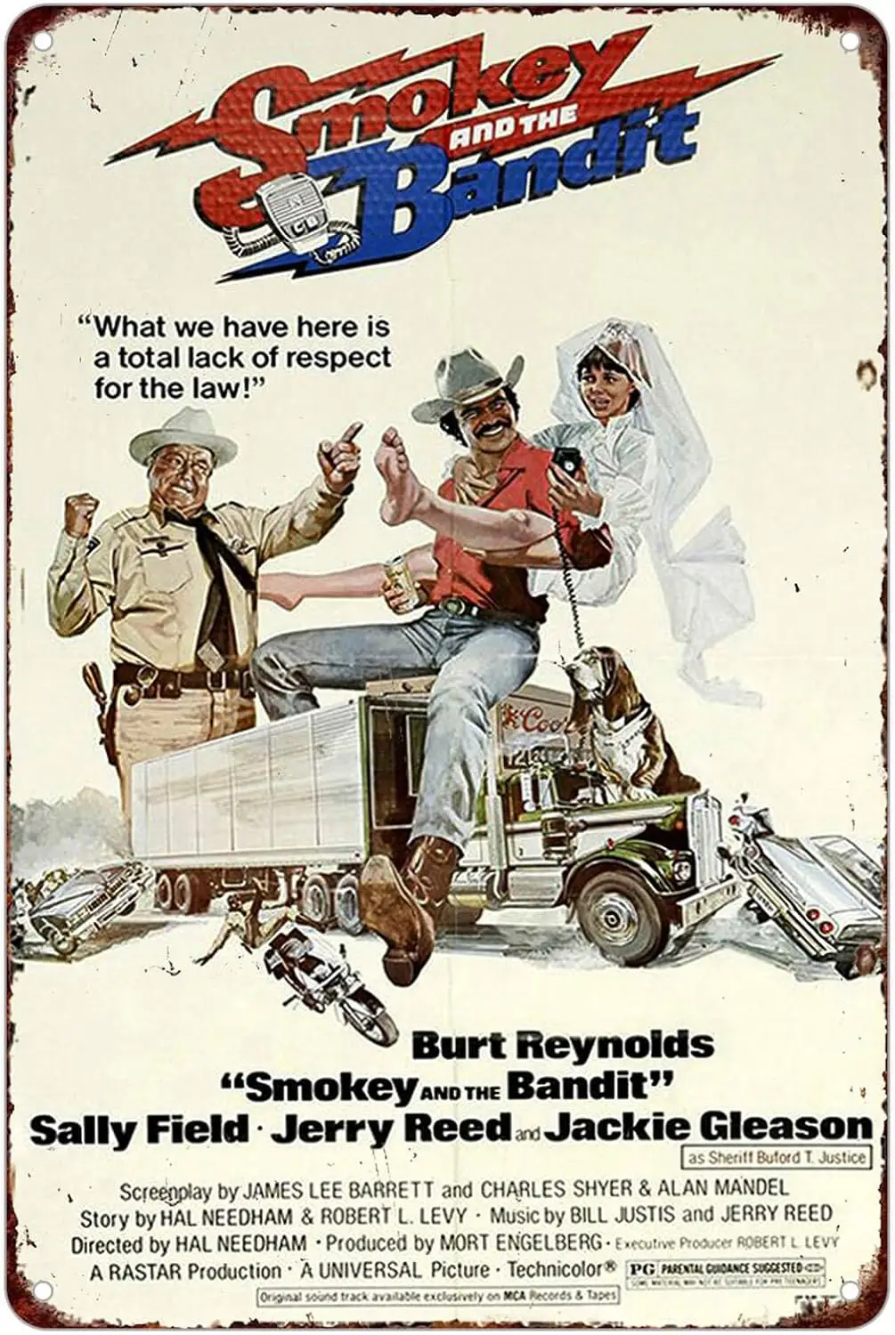 Tin Sign Smokey and The Bandit Movie Poster Burt Reynolds Reproduction Metal Sign Metal Sign Vintage 8 x 12 inches