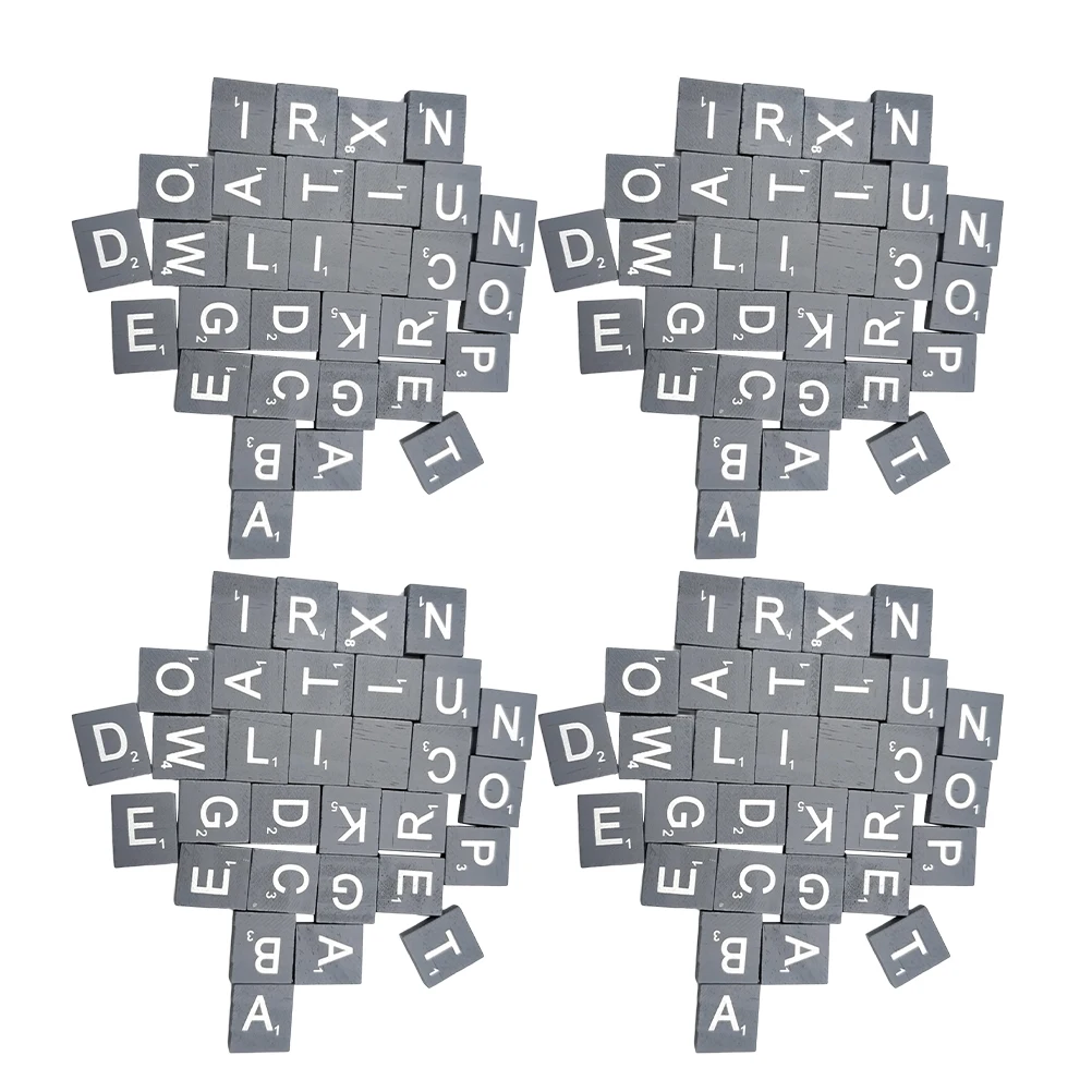 CIYODO 100 peças de telhas de alfabeto de madeira para artesanato, letras de jogo de palavras cruzadas, quebra-cabeça educacional para crianças, brinquedo de aprendizagem pré-escolar, blocos de madeira