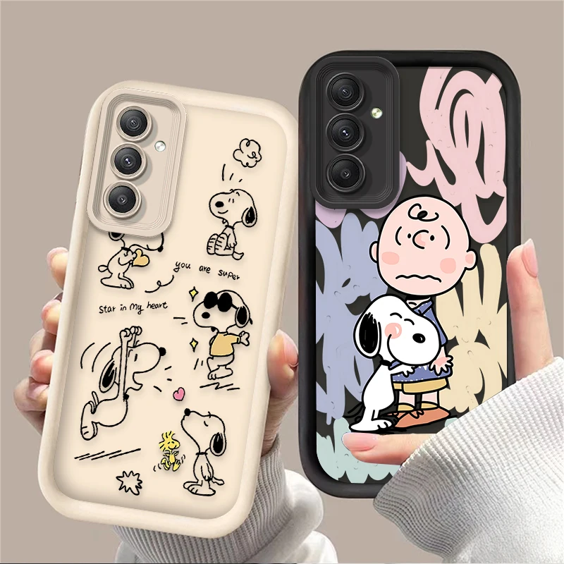 Cute S-Snoopys Phone Case for Samsung Galaxy A55 A35 A25 A15 A05 A05S 5G A24 A13 A23 A12 A22 A32 A52 A52S A71 A72 A51 4G Cover