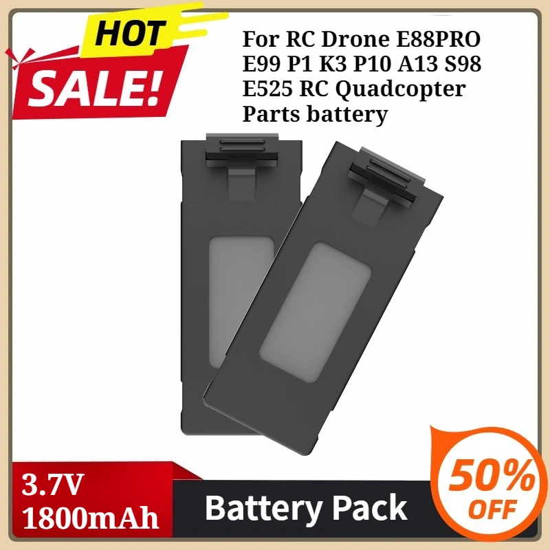 

Rechargeable Li-ion Battery for RC Drone E88PRO E99 P1 K3 P10 A13 S98 E525 RC Quadcopter Parts 3.7V 1800mAh E88 Drone Battery