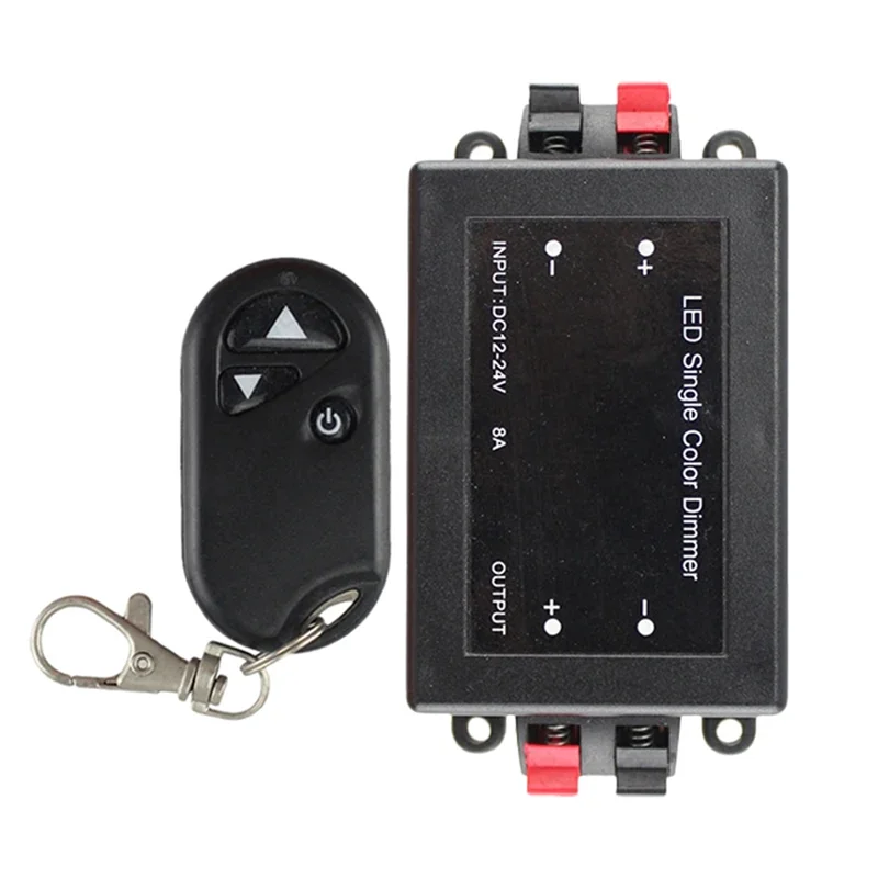 ABJN-12V 24V DC 8A 단일 색상 LED 스트립 조명 조광기 3키 원격 기능이 있는 1채널 PWM 신호 컨트롤러