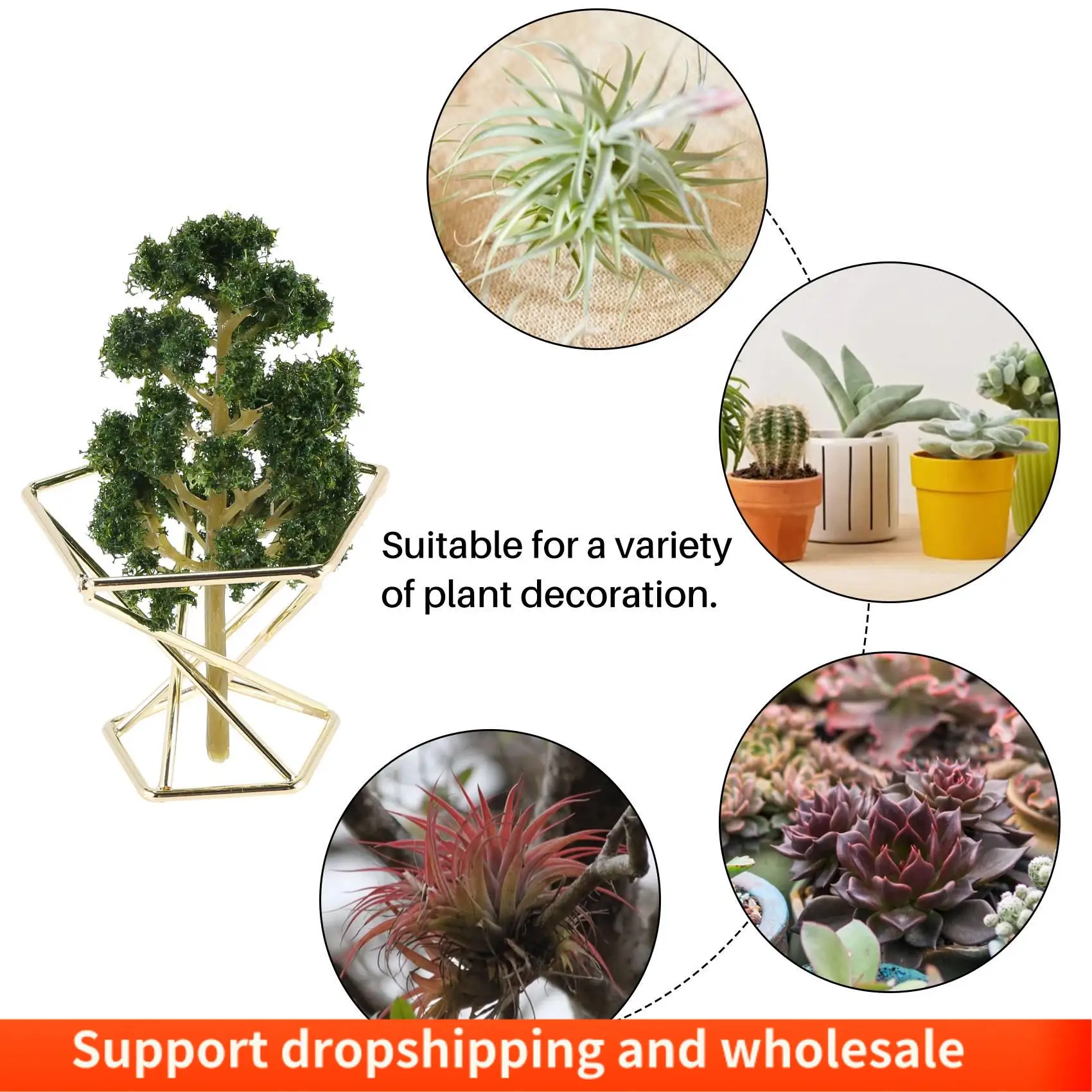 Soporte geométrico para plantas de aire AA86, estante para plantas de aire, soporte para plantas de Metal, estantes para macetero, decoración Himmeli, contenedores de Tillandsia