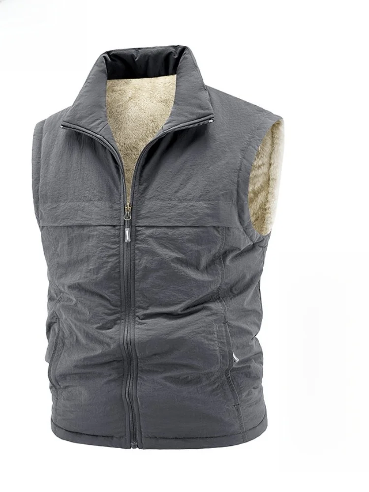 

Мужской утепленный жилет Paul 2025 из хлопка, однотонный, с подплечниками, молодежный, повседневный, на молнии