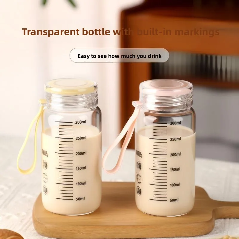 

Thickened High Borosilicate Glass Milk Cup for Breakfast Microwave Safe Durable Milk And Soybean Paste Measurement Cup