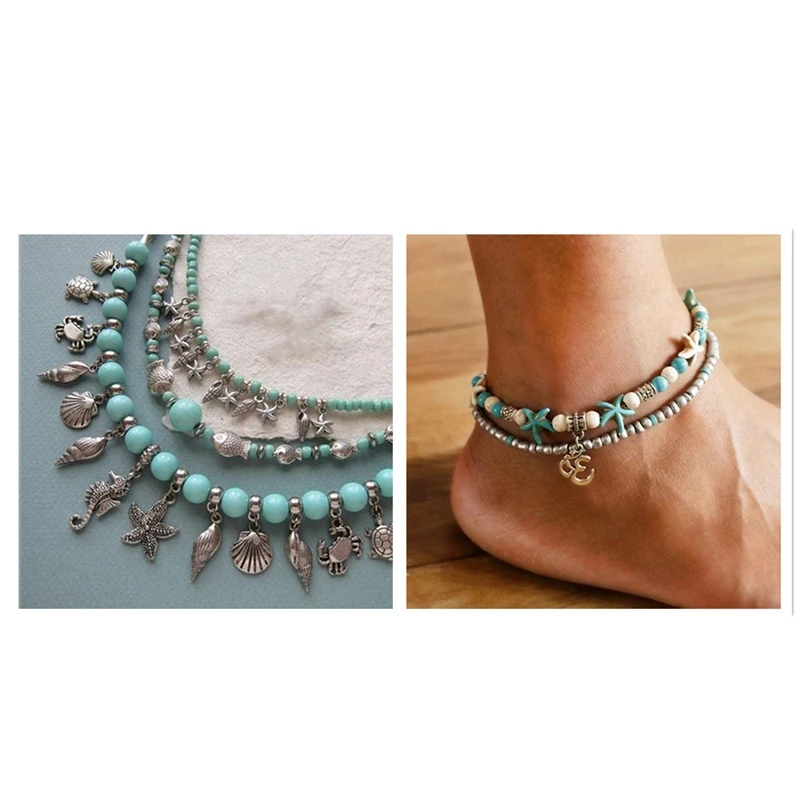 المحيط موضوع سحر المعلقات السلاحف البحر ستار دولفين حورية البحر نجم البحر سحر DIY مجوهرات القرط سوار قلادة صنع