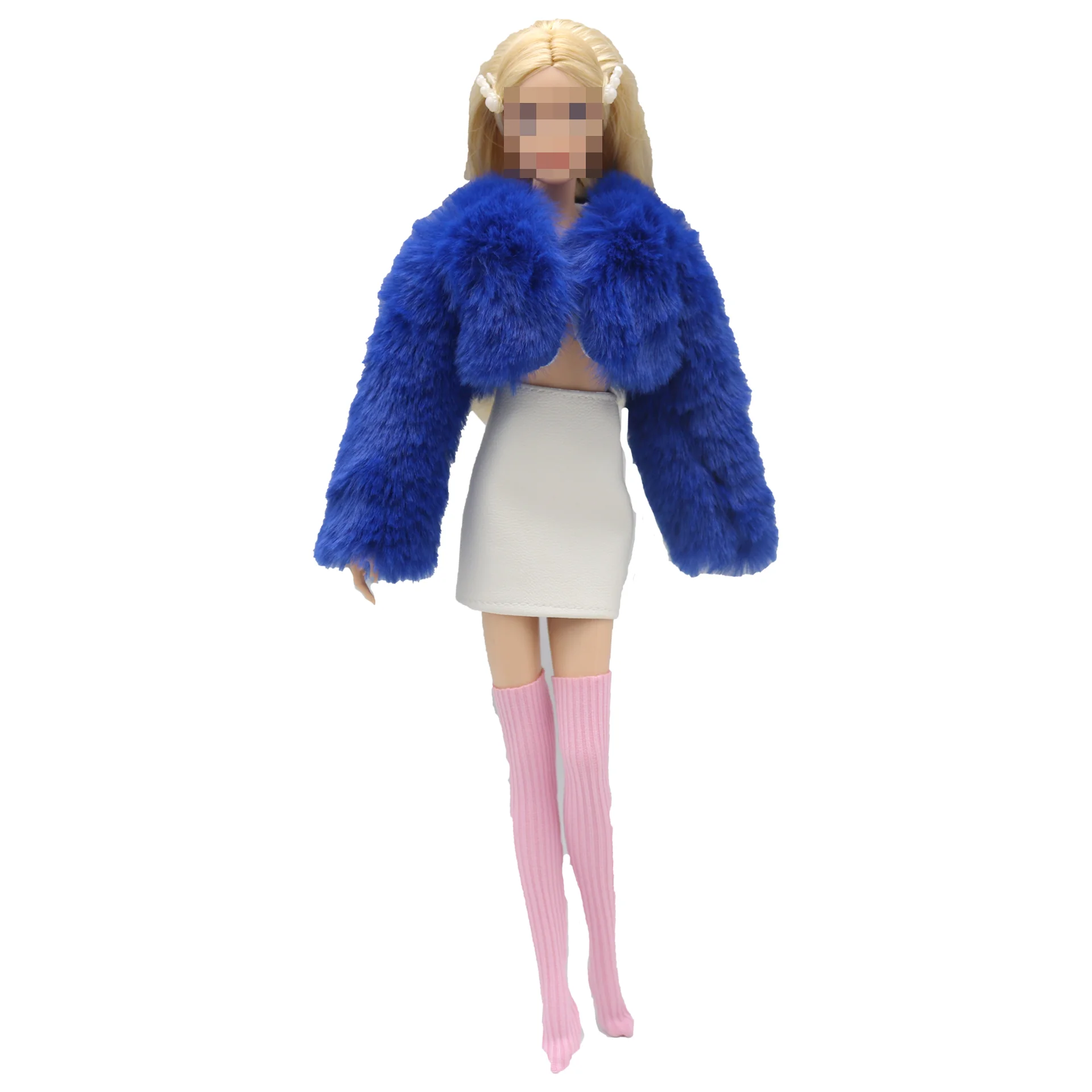 New 30cm 1/6 Luxury Comfort Material Soft Short Fur Coat Accessories Clothes for Barbies Doll