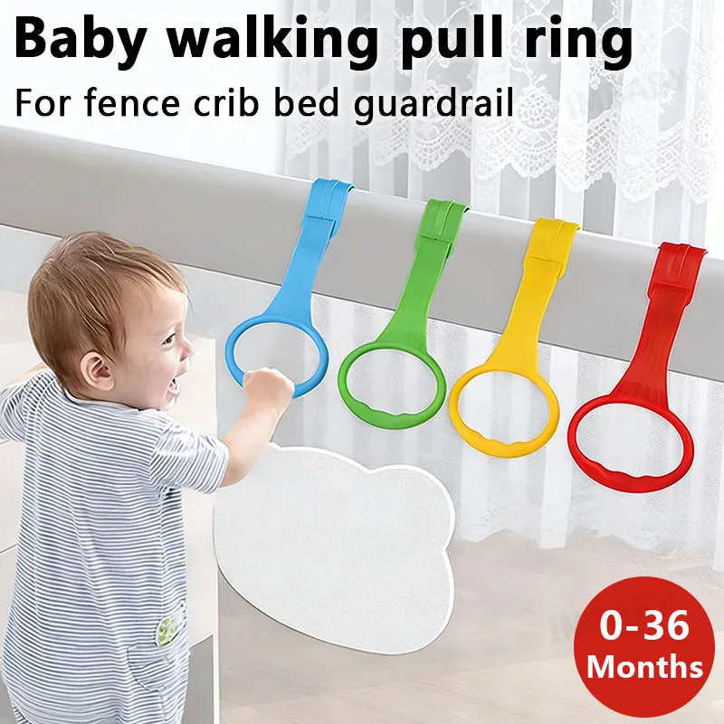 

2/4/8 Pcs Baby Fence Pull Ring Child Crib Pull Ring Fall Protection Comfortable Practical Baby Learning Standing Hand Pull Ring