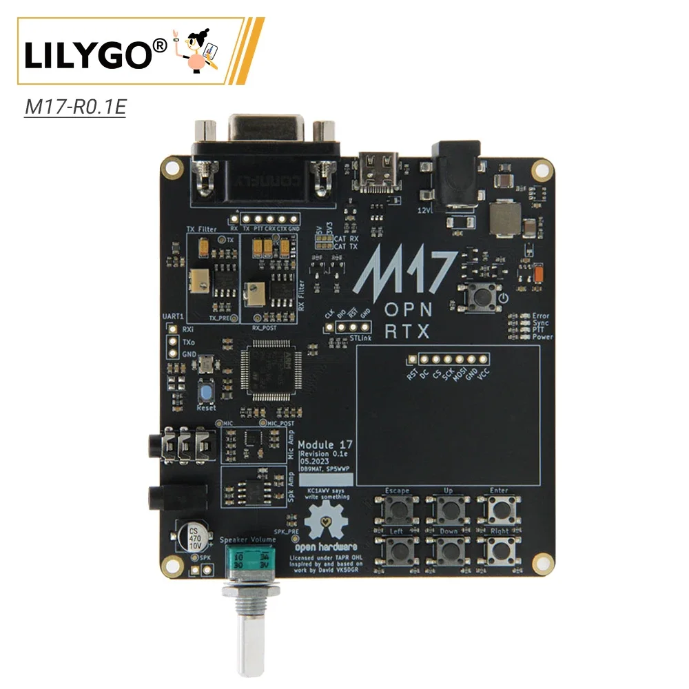 

LILYGO M17-R0.1E STM32 Development Board DE-9 Connector Microphone Speaker Interface Volume Knob With Power Switch Module 17