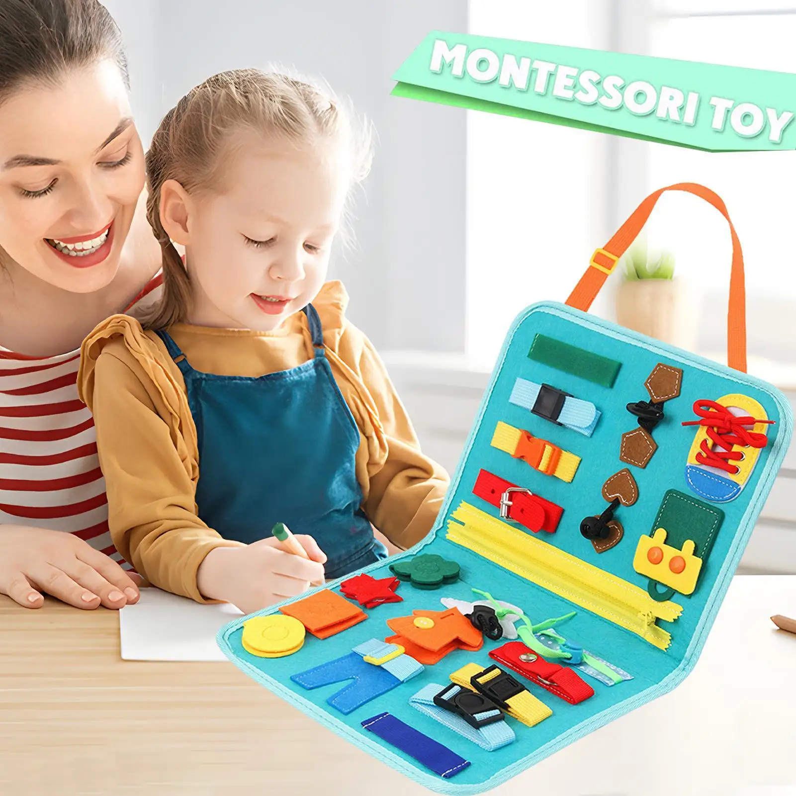 Zintuiglijk bord Educatieve activiteiten voor kinderen Educatief speelgoed voor fijne motoriek voor jongens Meisjes Thuis Vliegtuig Auto Reizen Kleuterschool