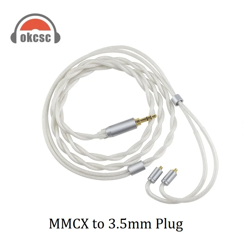 OKCSC MMCX to 3.5mm Plug Earphones Cable Replacement mmcx Headphones Cable for Shure se215 se315 SE535 Litz+Coaxial Construction