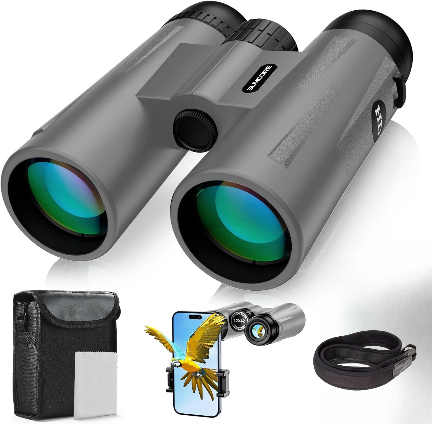 

10x42 High-Power Compact L Binoculars - HD Wide View for Stargazing, Bird Watching, Travel & Football Matches