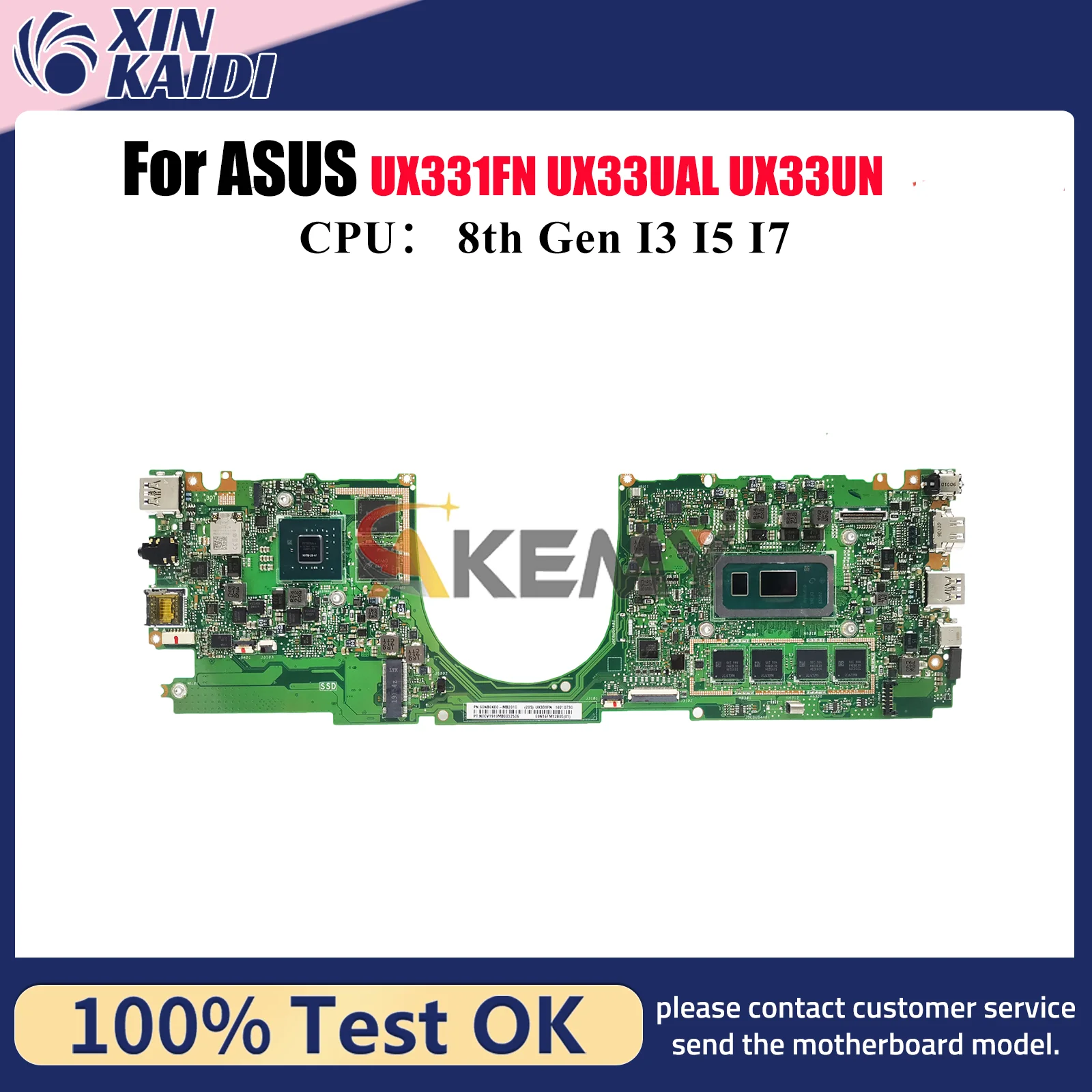 

UX331FN Laptop Motherboard For ASUS ZenBook BX331U UX33UN UX33UAL U3300U UX331 Mainboard W/ I3 I5 I7 CPU 100% tests OK fast ship