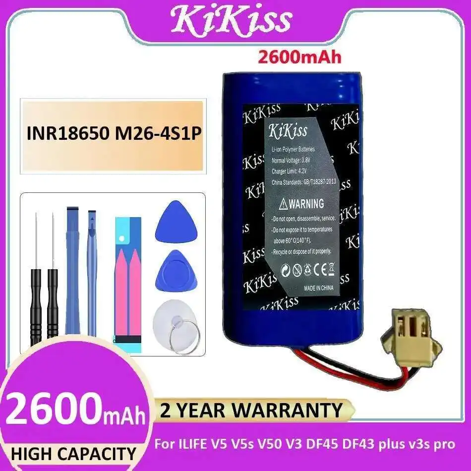 

Cleaning Robot Battery INR18650 M26-4S1P 2600Mah For Ilife V5 V5s V50 V3 DF45 DF43 Plus V3s Pro Vacuum Cleaner