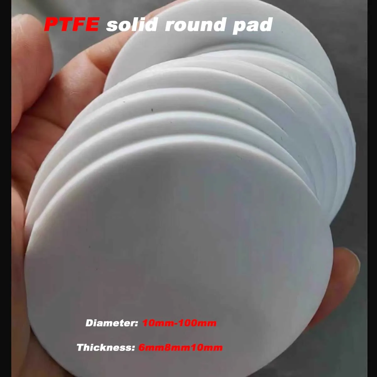 

Diameter: 10mm-100mm Plastic King Sealing Gasket PTFE Solid Round Gasket Thickness: 6mm8mm10mm