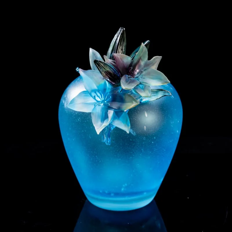 %W# Nordic Modern Deluxe Curved Glass Crystal Vase Creative Living Room Table Decoration with Dry Flowers  Crafted