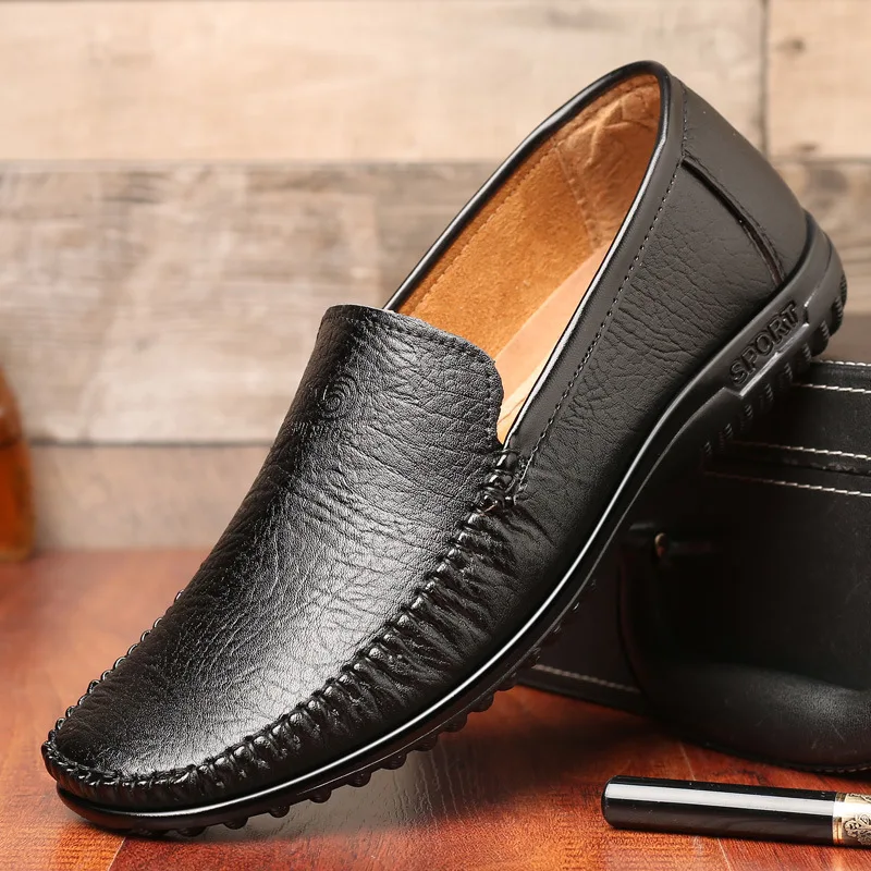 Leather Shoes Casual Men Driving Shoes Retro Fashion Loafers Man Luxury Brand Shoe Slip-on Dress Shoes for Men Zapatos De Hombre