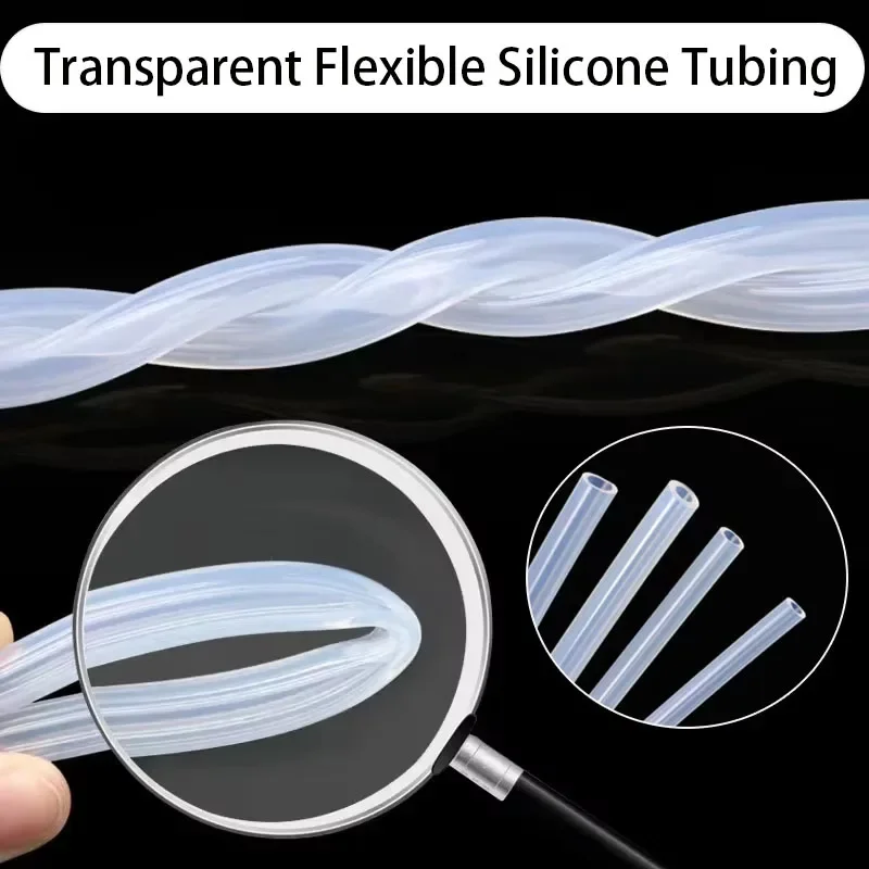 1Meter Transparent Flexible Silicone Tubing 1 2 4 5 6 7 8 9 10 11 12 14 16 18 20 30 50mm Food Grade Tube Pipe Temperature Resist