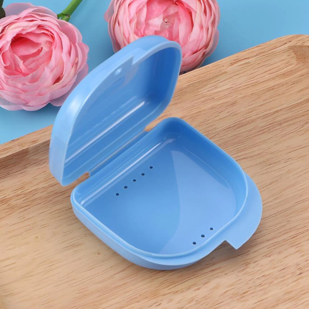 

5 pcs Denture Box Cute Pink Holder for Fake Teeth Storage Ventilation System Mouth Guard Case Retainer Container Durability