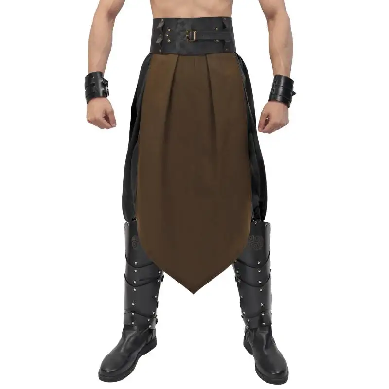 DAZCOS Perizoma in lino medievale per uomo Rinascimentale Guerriero Cavaliere Accessori per costumi cosplay Perizoma Kimono Accessori regalo