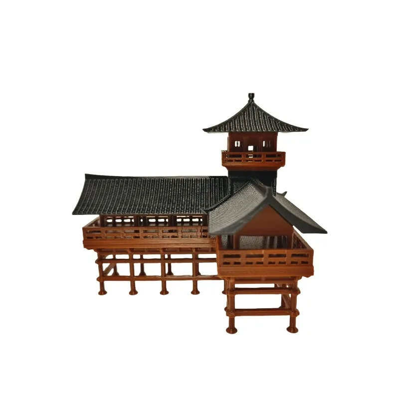 3D Printing Zen Garden Aquarium Bonsai China Licheng Statue Ancient Architecture Model Japan Pavilion Decoration