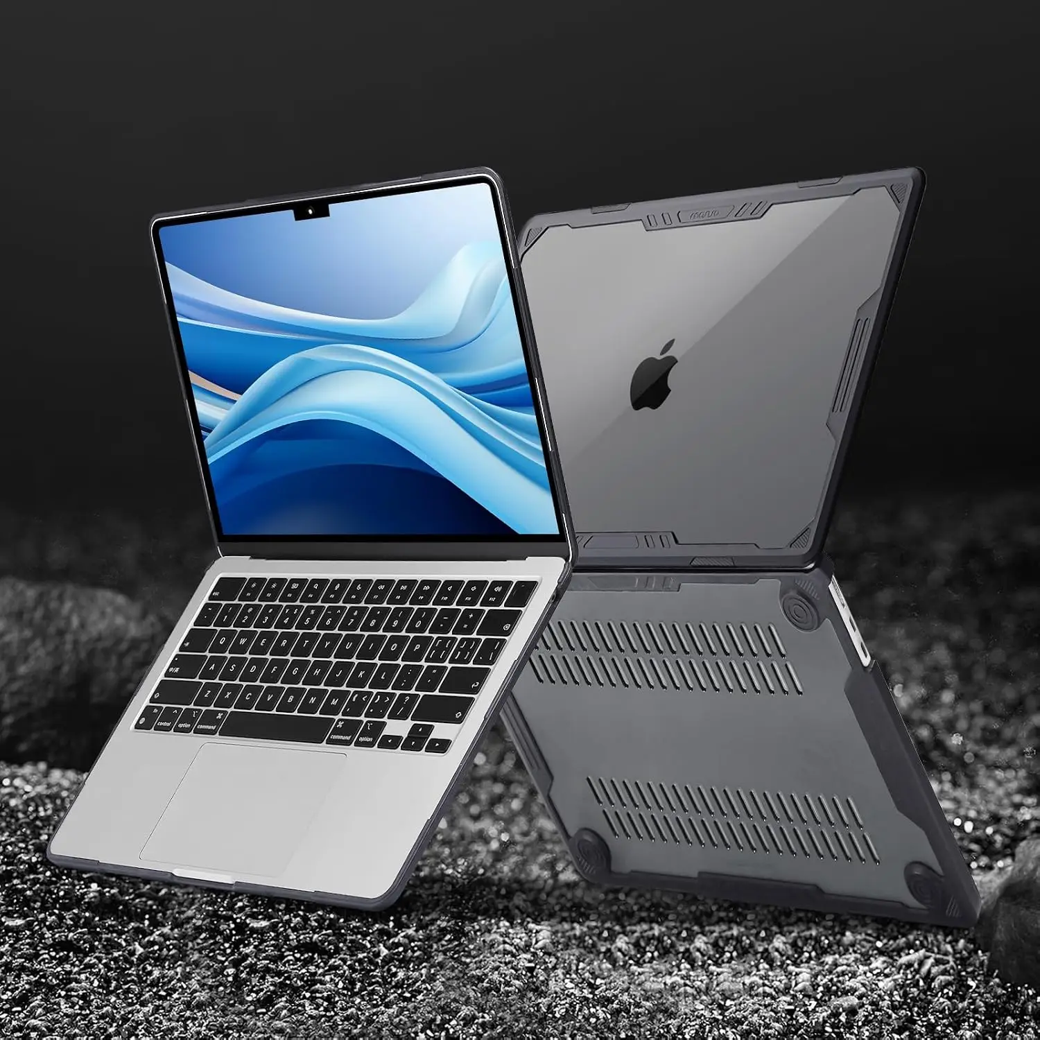 Etui na laptopa do Macbook Air 13, modele M5 A3449, M4 A3240, M3 A3113, M2 A2681, 2026, 2025, 2024, 2022, wytrzymała, twarda obudowa z TPU Bumpe — zdjęcie produktu 4