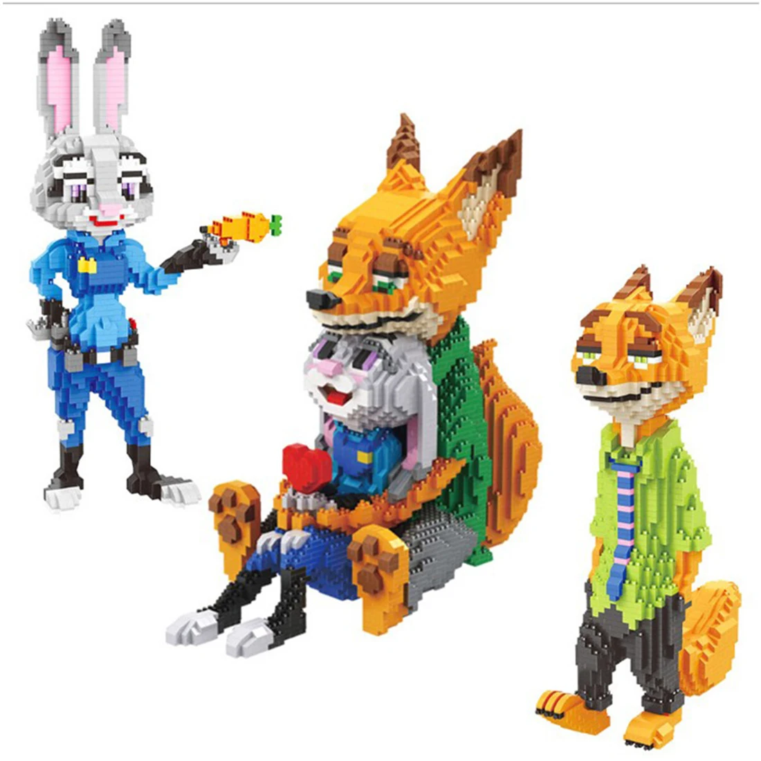 4600 Pcs Zootopia Micro Building Blocks Judy Rabbit Anime Action Figures Nick Fox Collection Mini Bricks Toys for Children