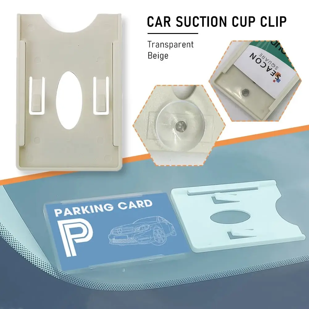Car Card Sleeve Parking Ticket Suction Cup Clip Holder Auto Fastener Windscreen Park Card Organizer Stickers ID IC Clip Covers