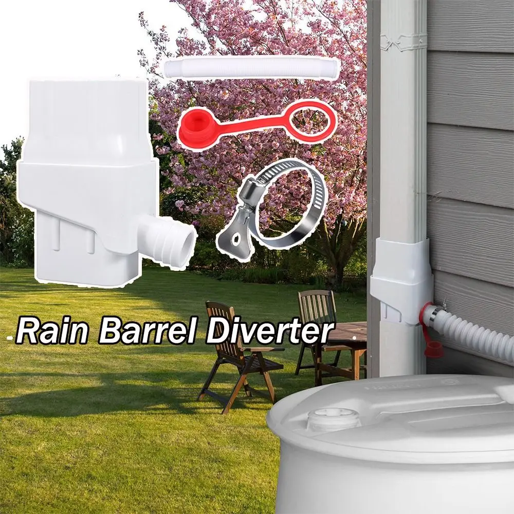 with Two Water Outlets Downspout Diverter from Gutter with 5FT Hose Easy to Install Rain Barrel Diverter to Collect Rainwater