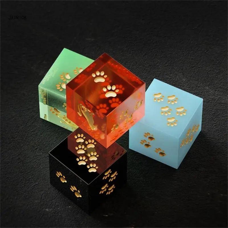 Silicone Ornaments Moulds Dices Hand-making Craft Moulds Cats Claw Pattern Epoxy Molds Silicone Texture for Dice D0LC