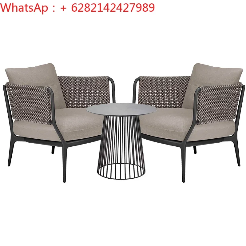 

Outdoor rattan sofa combination courtyard villa single garden rattan chair waterproof sunscreen natural balcony sofa chair