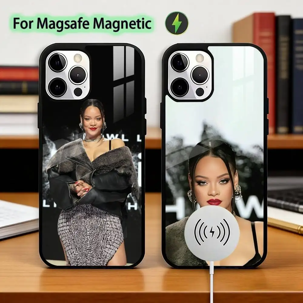 

Hot S-singer R-Rihannas Phone Case For iPhone17,16,15,14,13,12,11 Plus,Pro Magnetic with Magsafe Wireless Charging