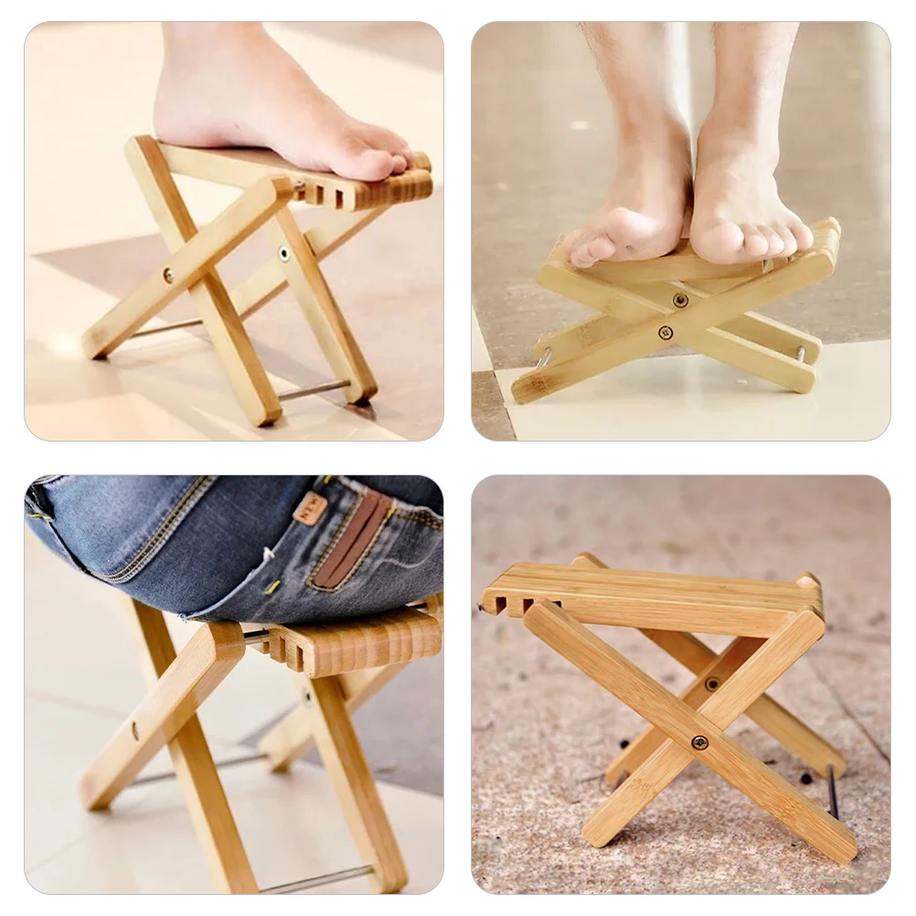 

Guitar Footstool Portable Wood Fooot Foldable Adjustable Pedals Folding Stools for Adults