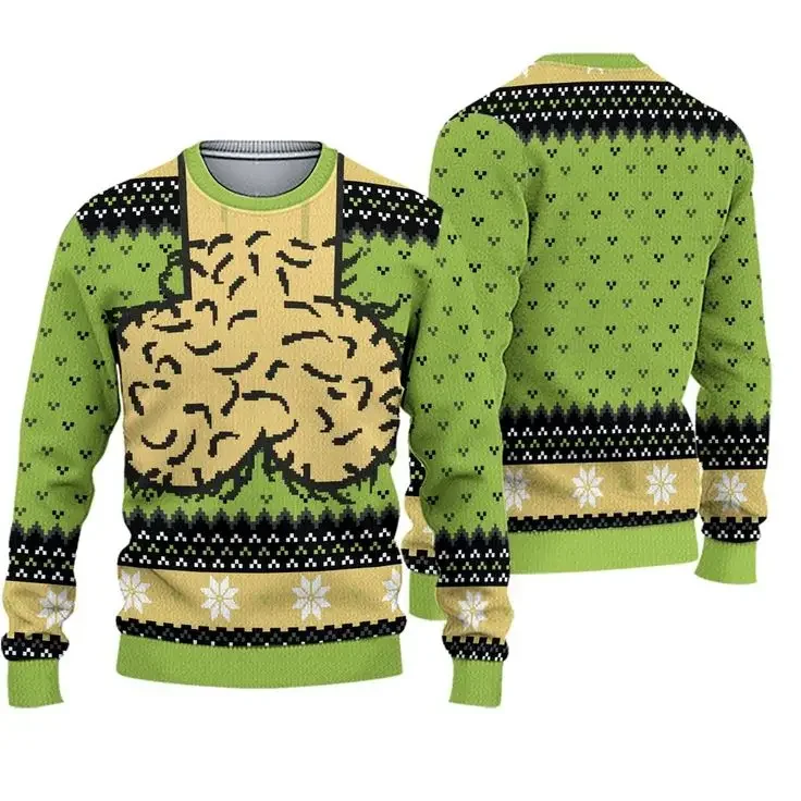 Ugly Christmas New Hot Selling Sweater Men's and Women's Chicken Long Sleeve T-shirt Round Neck Sportswear Casual Hoodie