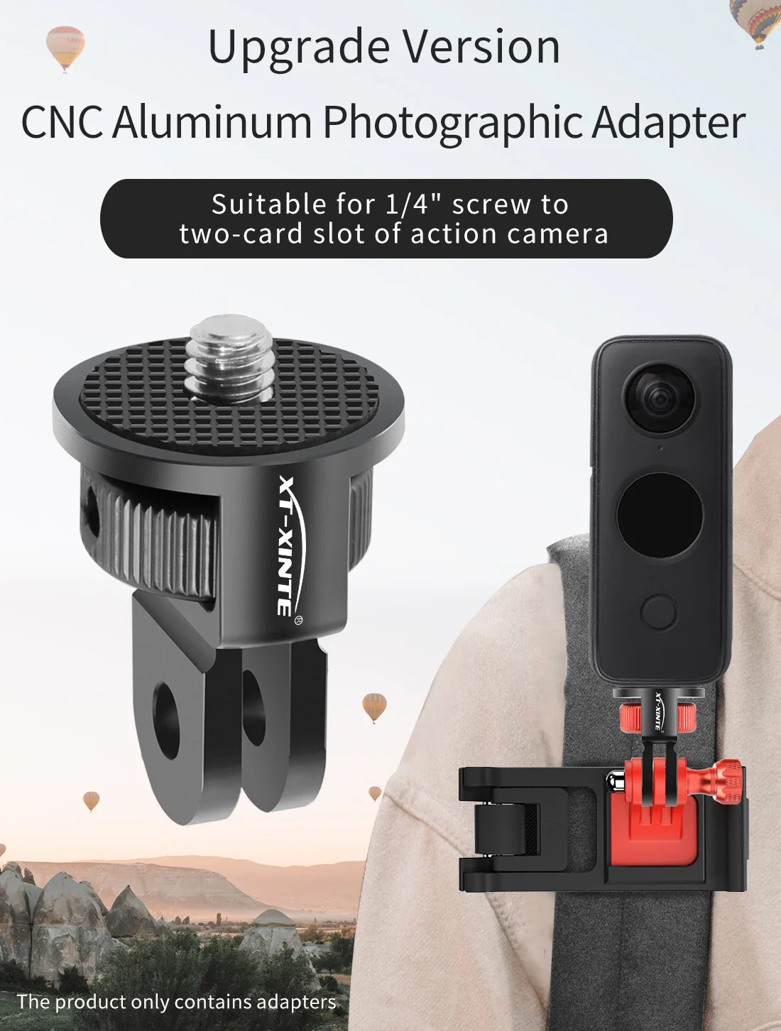 360° Drehbarer 1/4-Zoll-Schraubenadapter Mini-Stativadapter für GoPro Hero 13 12 für POCKET4 für Insta360 ONE Action-Kamera Zubehör – Detail 4