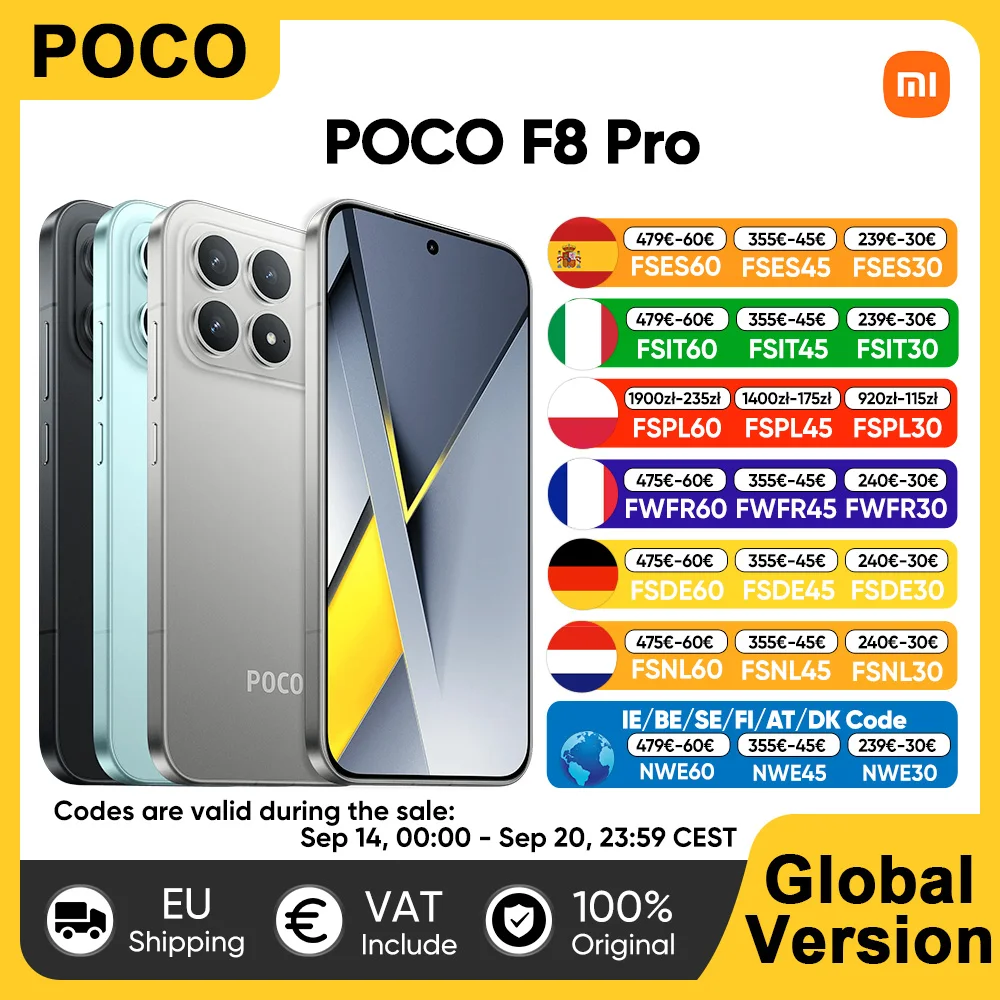 POCO F8 Pro 5G Global Version Smartphone Flaggschiff Snapdragon ®   8 Elite Mobile Platform 6,59 Zoll 120Hz POCO HyperRGB AMOLED-Display Riesiger 6210mAh (Typ) Akku 100W HyperCharge 50MP