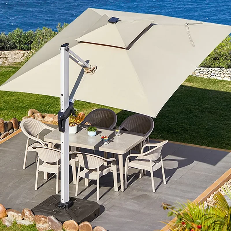 [Foshan Original ZUOAN Factory]280 Grams Canopy Huge Garden Furniture Outdoor Umbrella Solar Warm/Cold Light Double