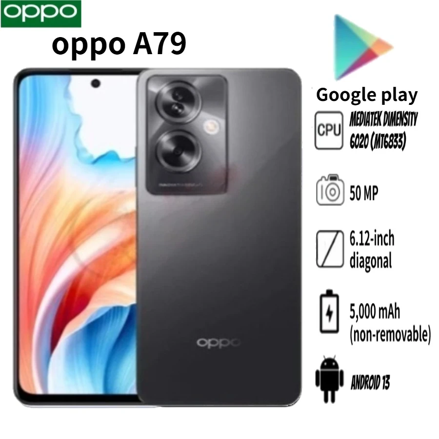 OPPO A79 Smartphone - 8+256GB Face Recognition Fast Charging Full-Screen Display Ideal Backup Phone for Students