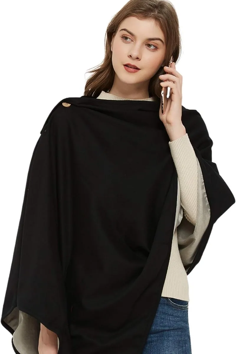 EMF Blanket Protection for Women, Baby & Maternity - Soft Cotton Shawl Wrap Poncho with Faraday Shielding Fabric