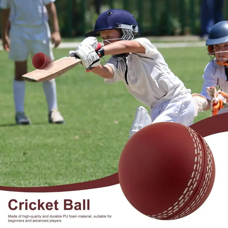 3pcs Sports Cricket Ball PU Training Balls Sports Wind Swinging Bouncing Spinning Cricket Balls for Practice Portable Training