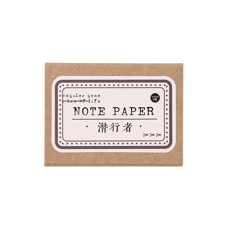 Journamm 45pcs/pack Vintage Boxed Memo Pad School Stationery DIY Scrapbook Creative Memo Decor Diary Office Supplies Notes Paper