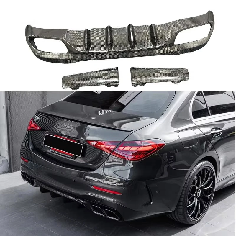 W206 C Class 63 Style Carbon Fiber Rear Diffuser Rear Bumper Lip for   W206 C Class C200 C260 C43