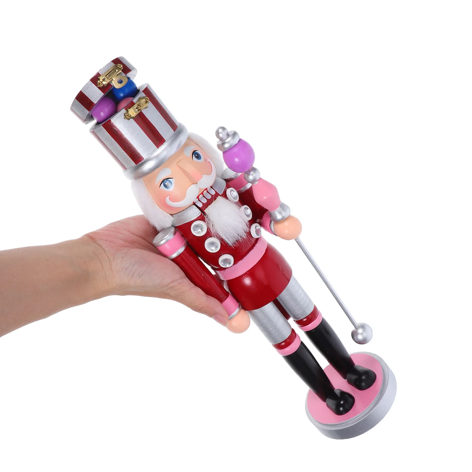 

Christmas Wooden Nutcracker Soldier Hand Painted Holiday Decoration Festive Home Table Centerpiece Ornament Soldier Nutcracker