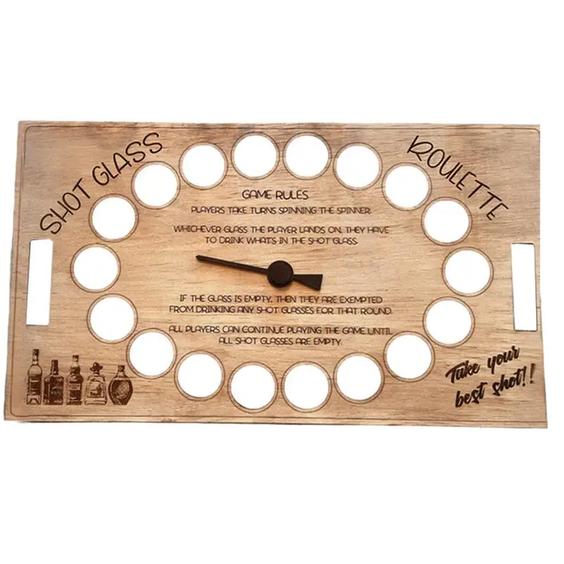 Parties Drinking Game Roulette Wooden Nights Game Roulette Fun Engaging Game Night Roulette Wheel Drinking Roulette Games For