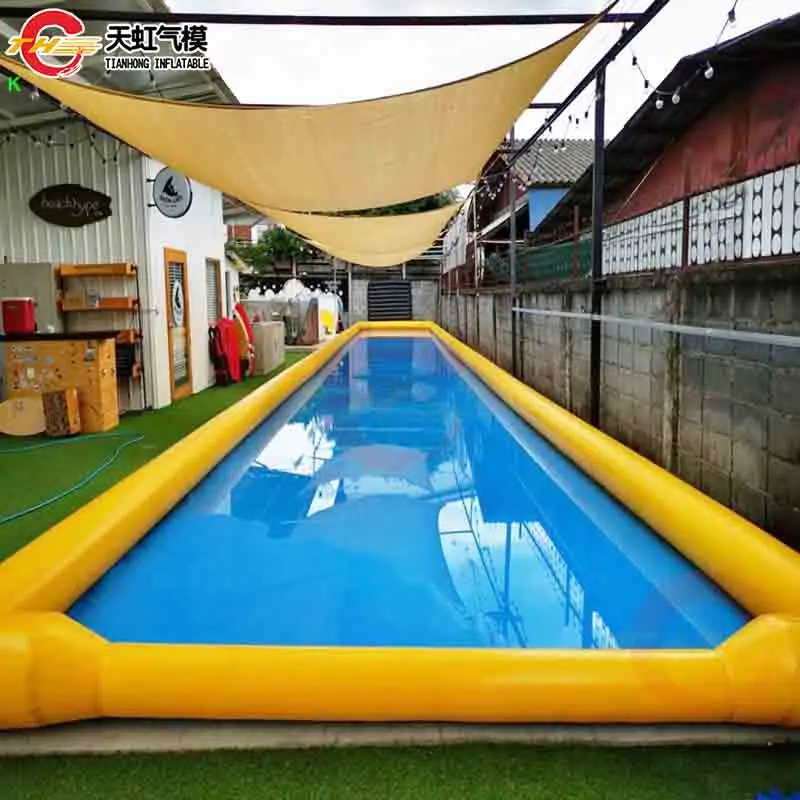 Spedizione Rapida: Piscina Gonfiabile da 50 Piedi per Skimboard, Giochi di Wakeboard, Scivolo d'Acqua Ermetico