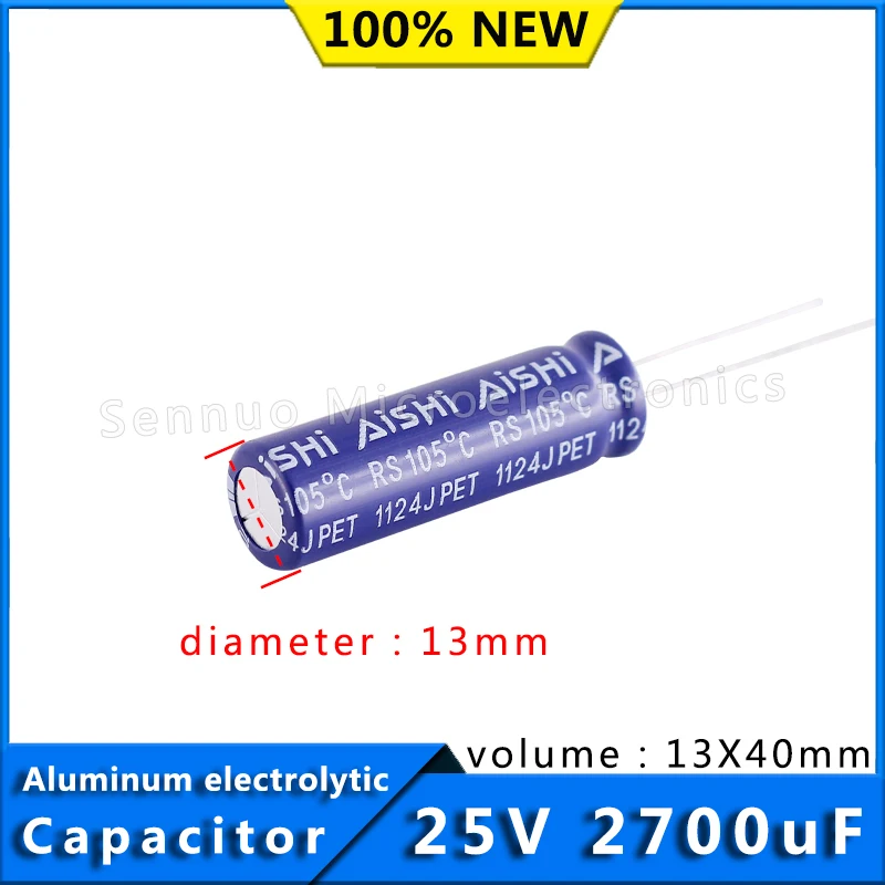 5/szt. 2700uf 25v LCD TV kondensator elektrolityczny 13X40 wysokiej częstotliwości niska rezystancja aluminiowy kondensator elektrolityczny 25V 2700uF