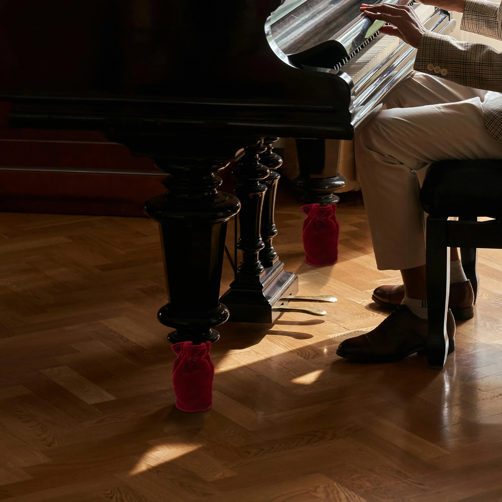

3 Pcs Accessories Piano Booties Velvet Liftable on Both Sides Cover